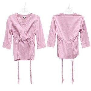 Mimi Maternity Pink Back-Tie Blouse Size Large See Measurements